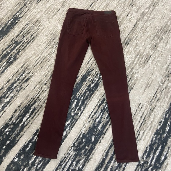 Adriano Goldschmied The Legging Ankle Super Skinny Women Pants Size 26R Maroon - Picture 1 of 11
